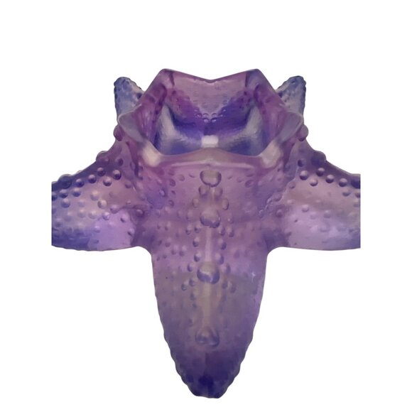 Coastal Starfish Glass Candle Holder Purple Blue Clear Votive TeaLight Nautical - Picture 4 of 8